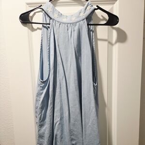 Chic Light Blue High Neck Tank